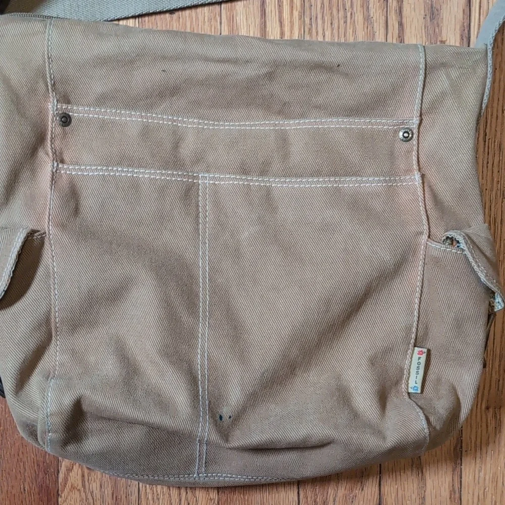 Fossil Canvas Messenger Shoulder Bag ZB3937 Tan Floral Leather Medium Women's